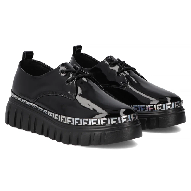 Leather sneakers Filippo DP6846/25 BK L black