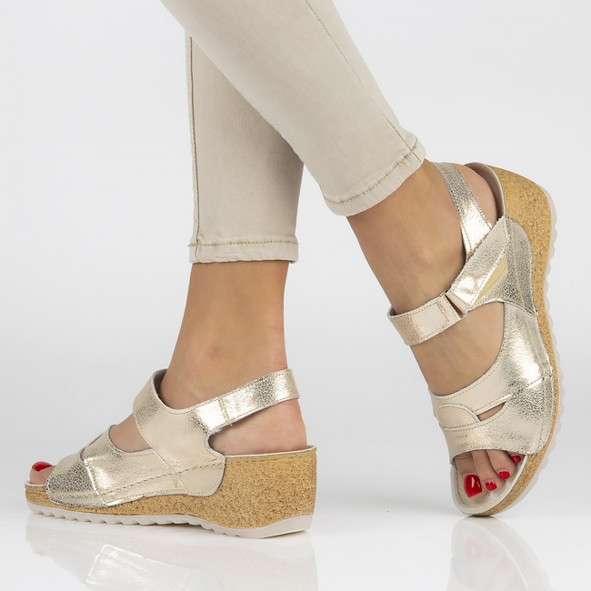 Leather sandals Filippo 50086 gold