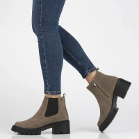 Skórzane botki na obcasie Filippo DBT6464/24 TP taupe