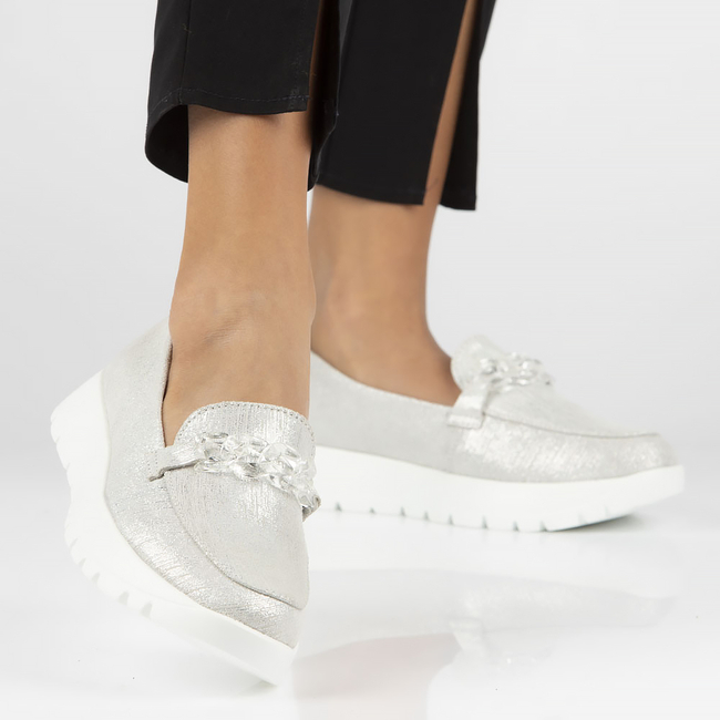 Leather shoes Filippo DP4553/23 SI silver