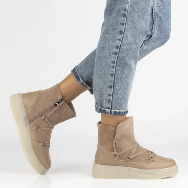 Leather ankle boots Filippo DBT7162/25 BE beige