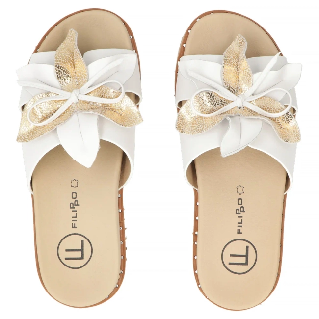 Leather flip-flops Filippo DK7638/26 WH white