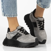 Skórzane sneakersy Filippo DP6785/25 GR szare