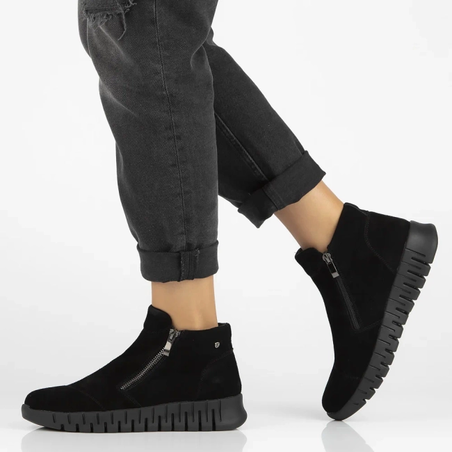 Leather ankle boots DBT6345/24 BK SU black