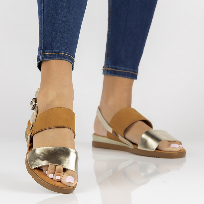 Leather sandals Filippo DS3601/22 GO BR brownish gold