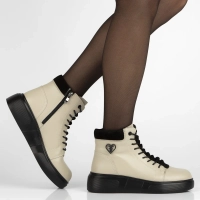 Leather ankle boots Filippo DBT7128/25 BE beige