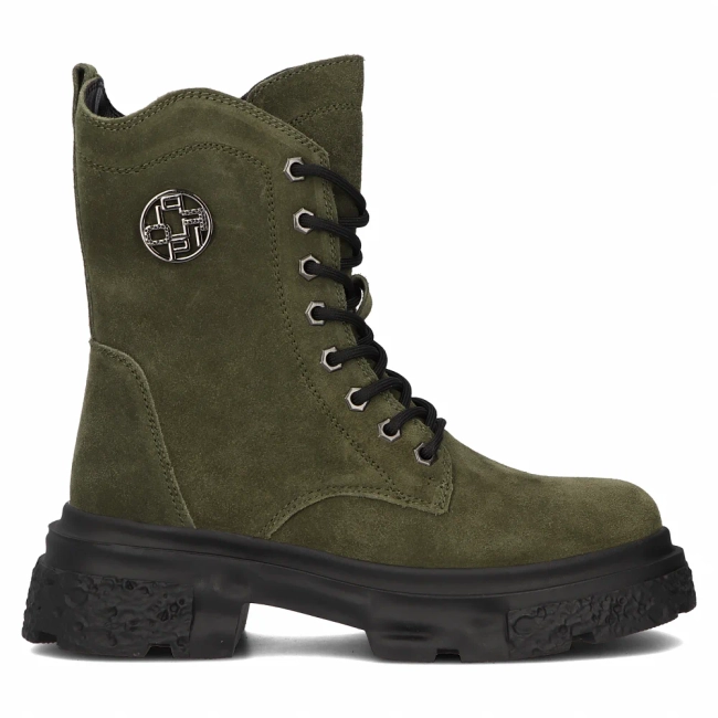 Leather ankle boots DBT6443/24 KH khaki