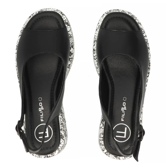 Leather sandals Filippo DS7580/26 BK black