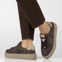 Skórzane sneakersy Filippo DP6119/26 BR BE brązowe