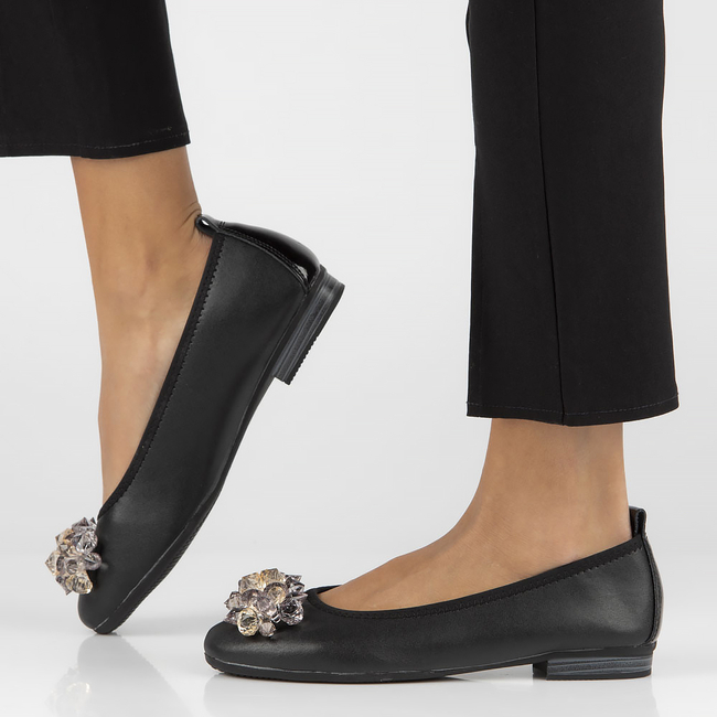 Skórzane baleriny Filippo DP4527/23 BK czarne