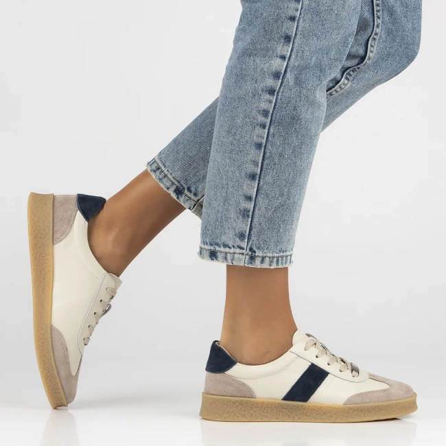 Skórzane sneakersy Filippo DP6799/25 BE NV beżowe