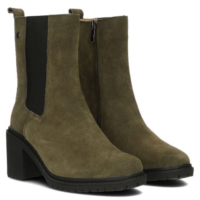 Skórzane botki na obcasie Filippo DBT4183/22 GE zielone