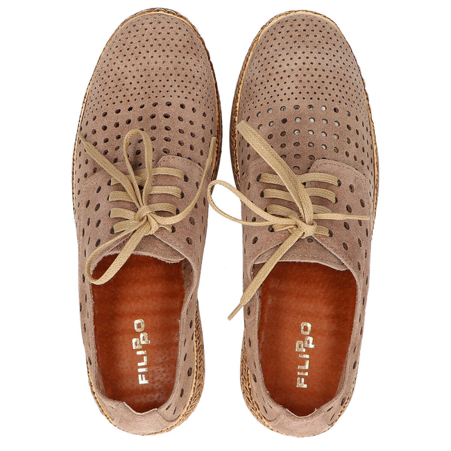 Filippo Shoes 20071 Velor Taupe