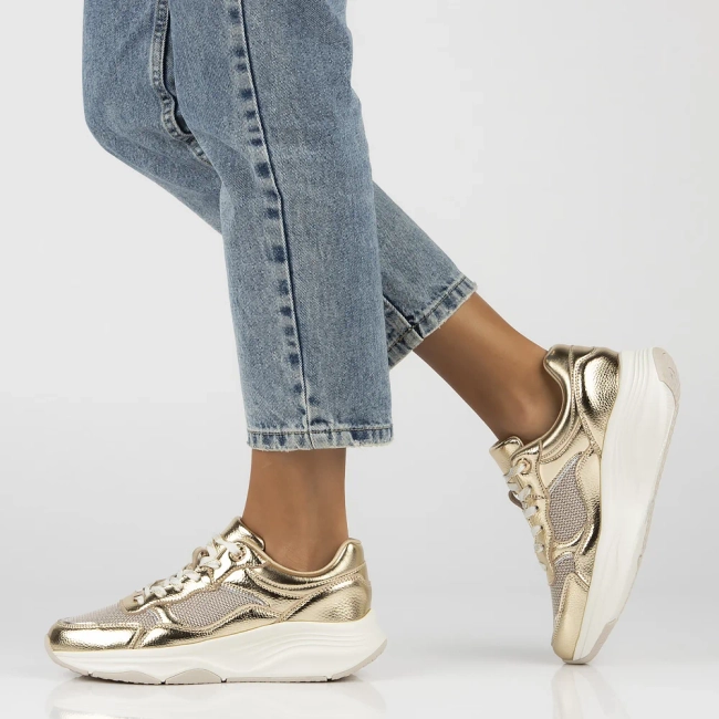 Leather sneakers Filippo DP6723/25 GO gold