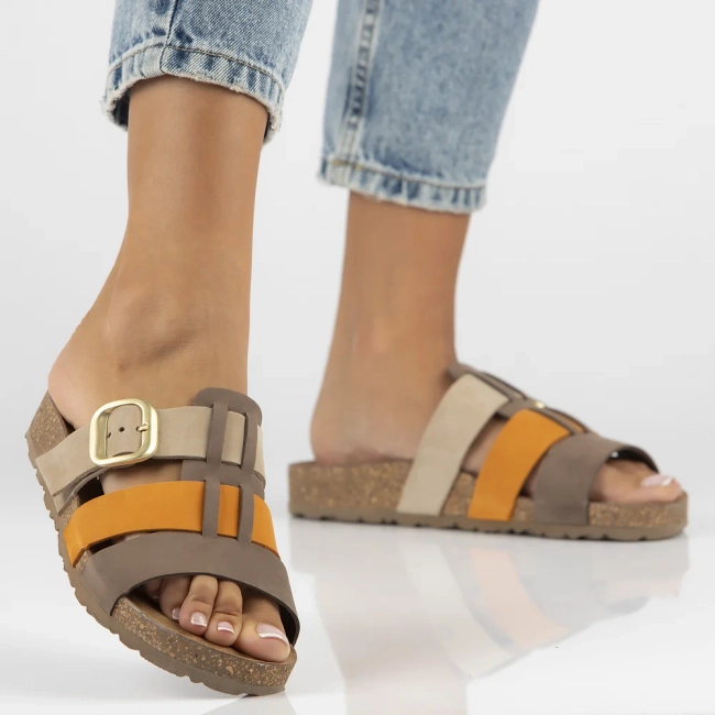 Slippers Yokono JERBA-137 NOB MULTI MANGO brown