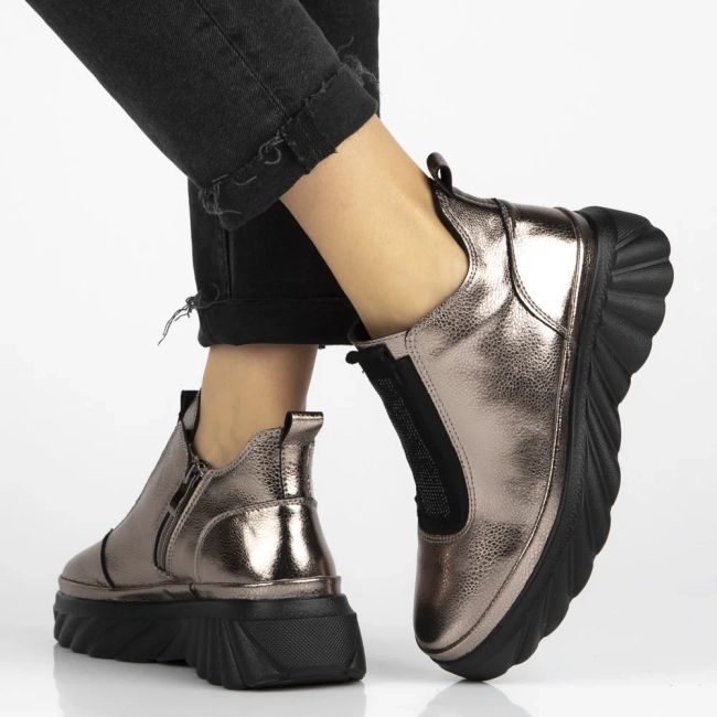 Leather ankle boots Filippo DBT7426/25 GN gun metal