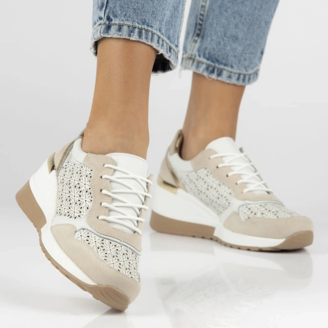 Leather sneakers Filippo DP4669/24 WH white