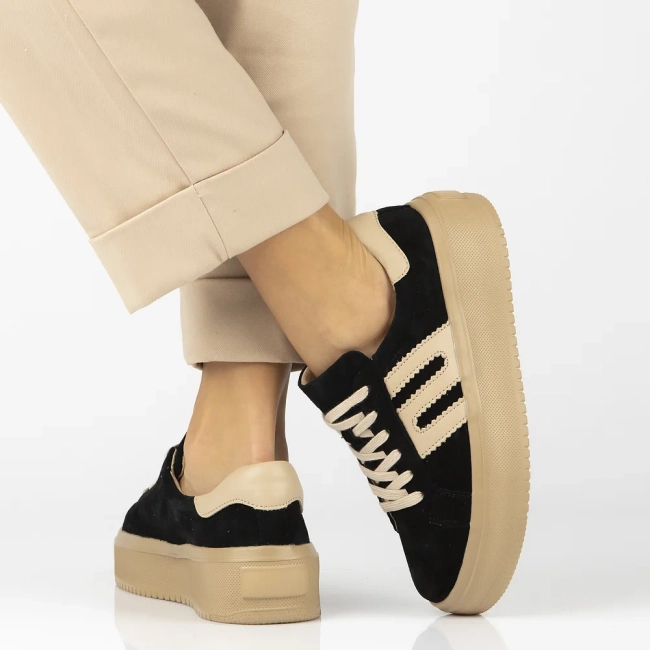 Leather sneakers Filippo DP7173/25 BK black