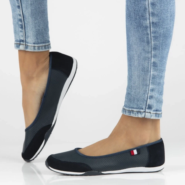 Leather ballerinas Filippo DP142/25 NV navy blue