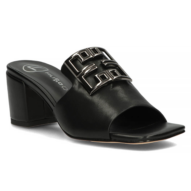 Leather flip-flops Filippo DK3731/22 BK black