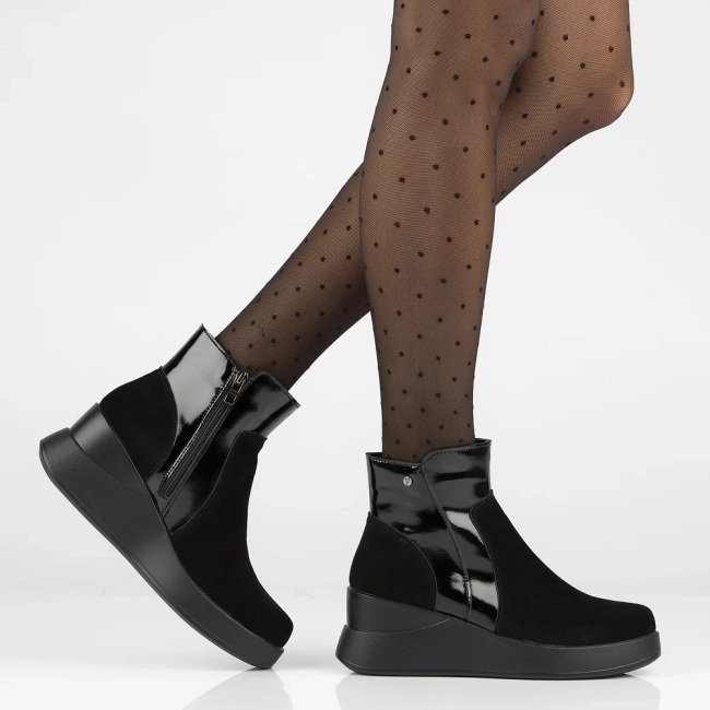 Leather ankle boots Filippo DBT4746/23 BK SU black