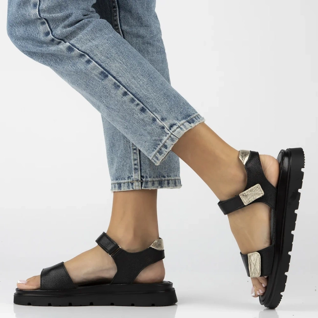 Skórzane sandały Filippo 40443 czarne