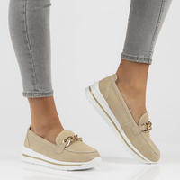 Skórzane półbuty Filippo DP3555/22 BE beżowe