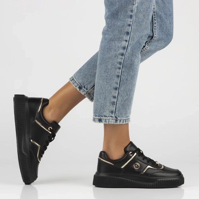 Leather sneakers Filippo DP6727/25 BK black