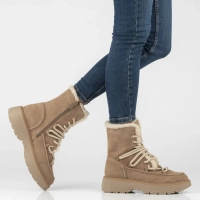 Leather platform ankle boots Filippo DBT8314/26 BE beige