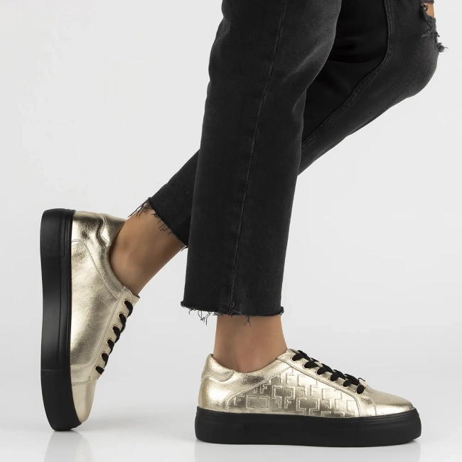 Leather sneakers Filippo DP6850/25 GO gold