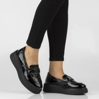 Leather platform shoes Filippo DP8294/26 BK black
