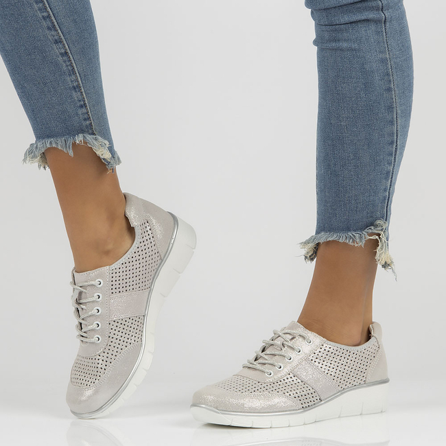 Leather shoes Filippo DP028/23 SI silver