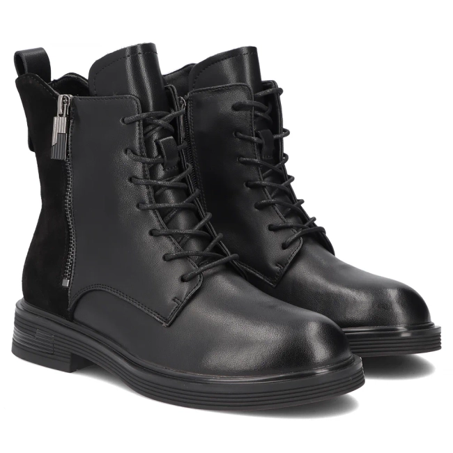 Leather ankle boots Filippo DBT8022/26 BK black