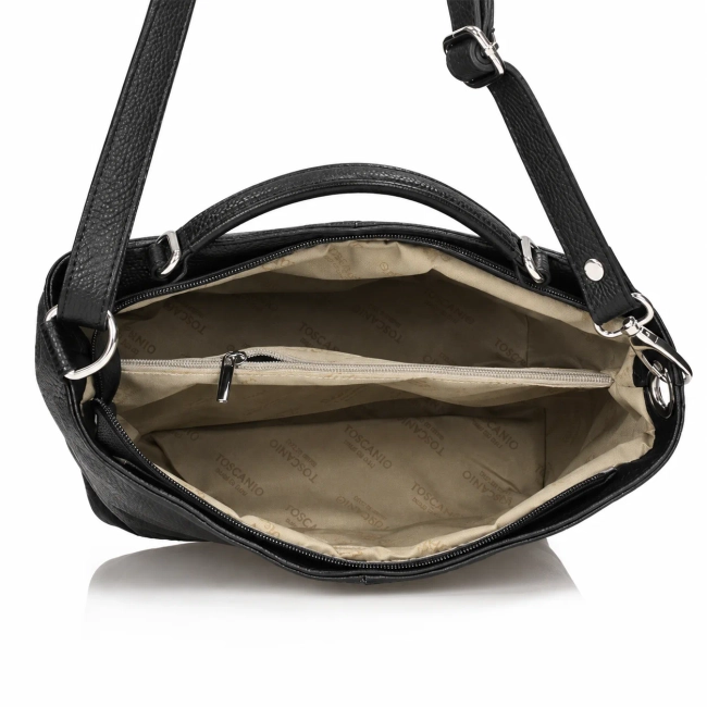 Black leather handbag Toscanio 211