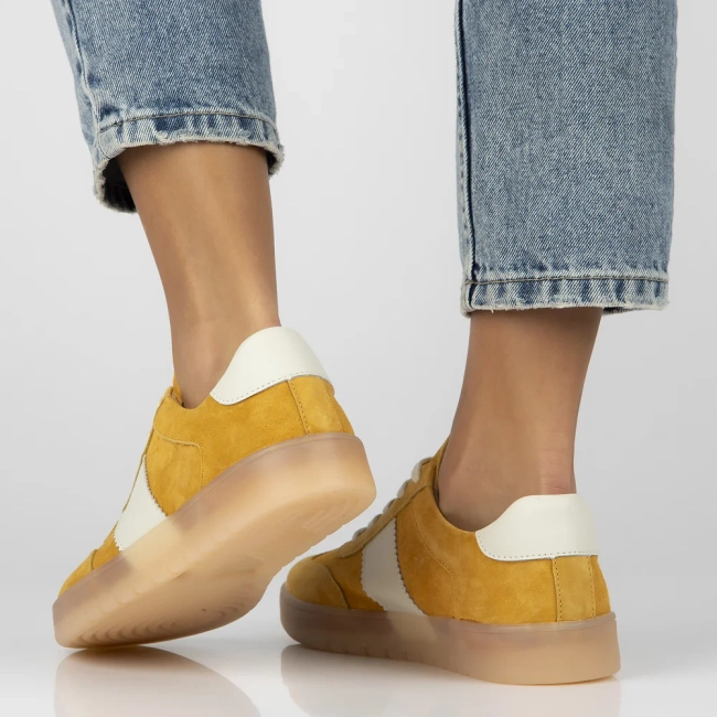 Skórzane sneakersy Filippo DP6770/25 YL żółte