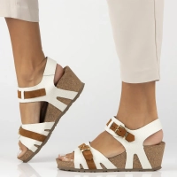 Leather sandals Yokono CADIZ-254 OPAK/SERR HISE white