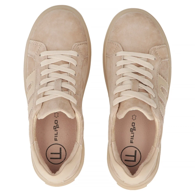 Leather sneakers Filippo DP7173/25 BE beige