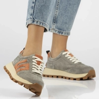 Skórzane sneakersy Filippo DP6743/25 KH OR khaki