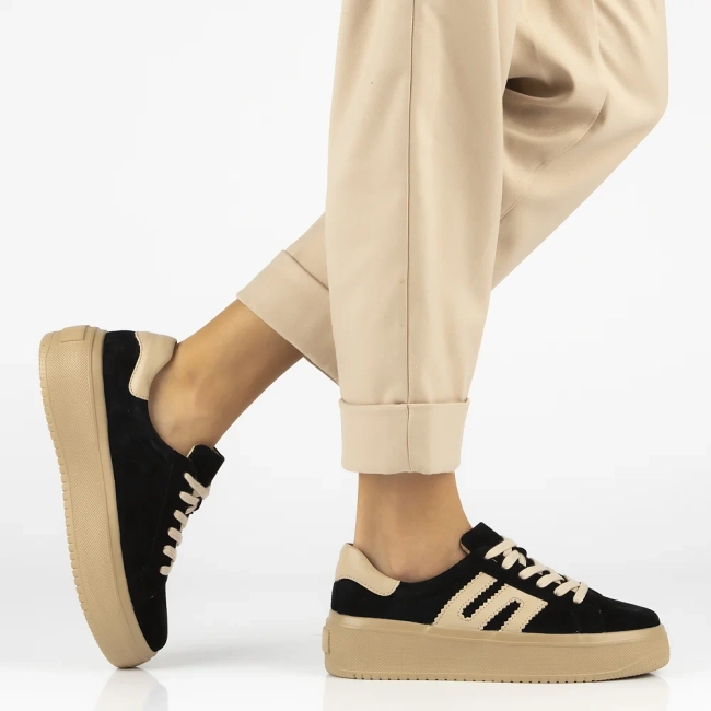 Skórzane sneakersy Filippo DP7173/25 BK czarne