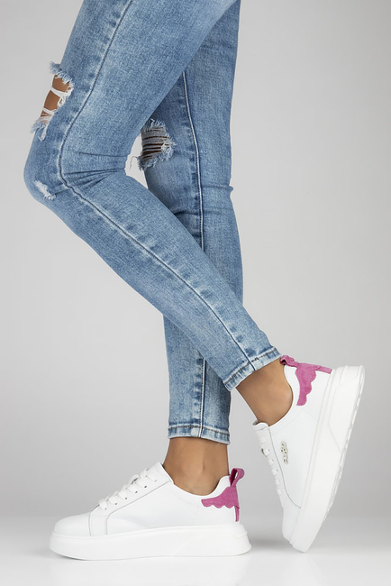 Skórzane Sneakersy Filippo DP4580/23 WH białe