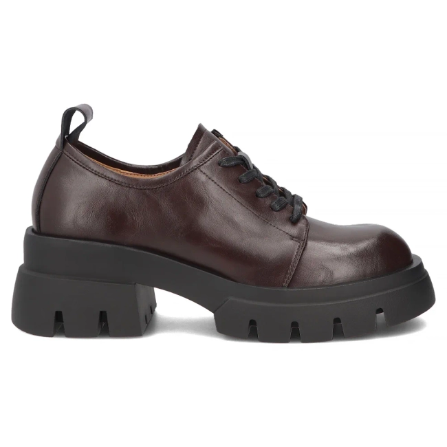 Skórzane półbuty Filippo DP8156/26 D BR ciemnobrązowe