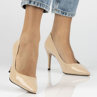 Skórzane czółenka Filippo DP4439/23 BE beżowe