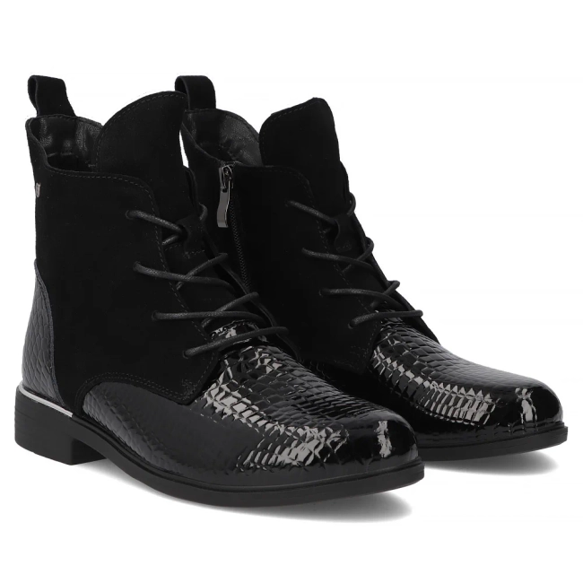 Leather ankle boots Filippo DBT4749/25 BK CR black