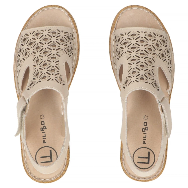 Leather sandals Filippo DS7642/26 BE beige