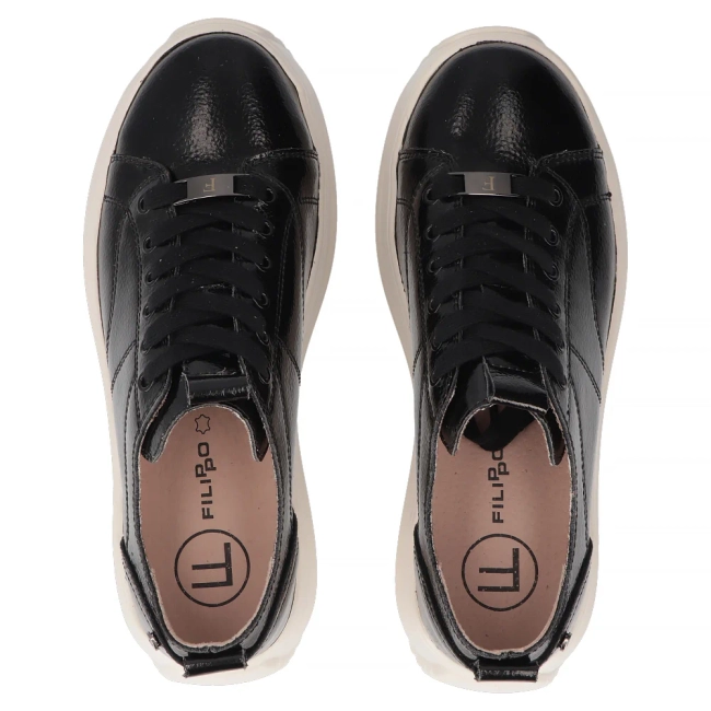 Skórzane sneakersy Filippo DP6795/25 BK czarne