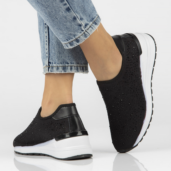 Leather sneakers Filippo DP2001/21 BK black