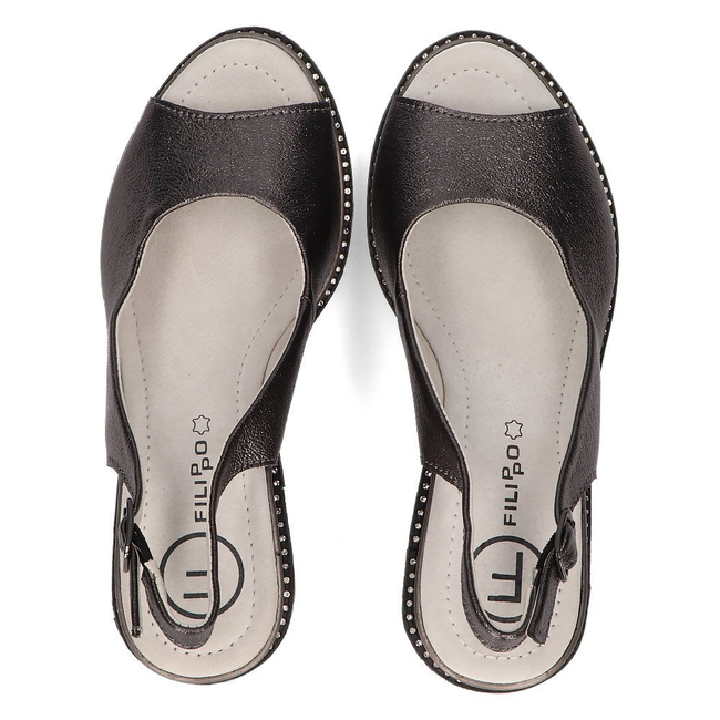 Leather sandals Filippo DS2150/21 GN dark nickel