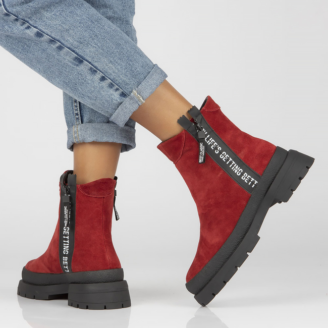 Leather ankle boots Filippo DBT4164/22 RD red