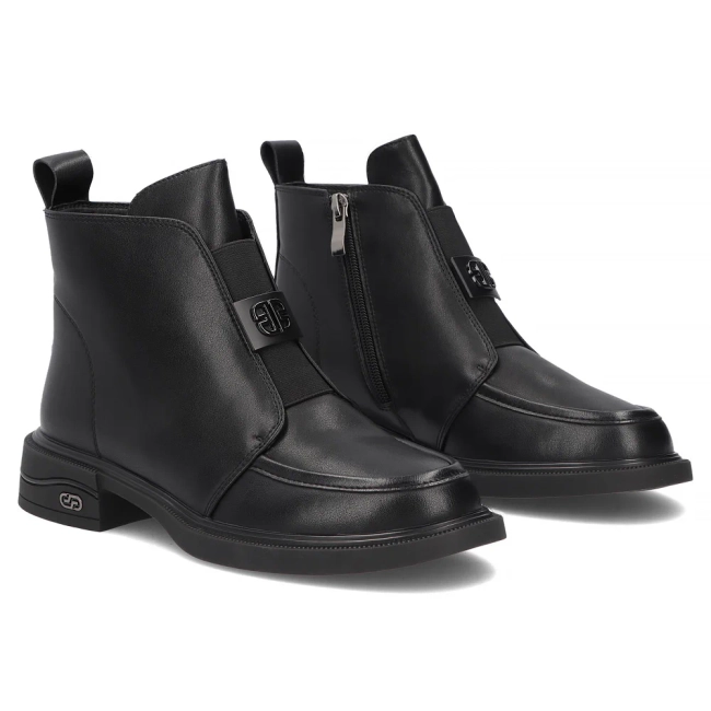 Skórzane botki Filippo DBT8239/26 BK czarne