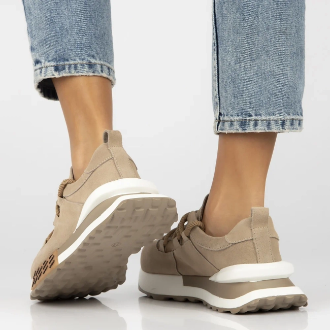 Skórzane sneakersy Filippo DP6802/25 BE beżowe